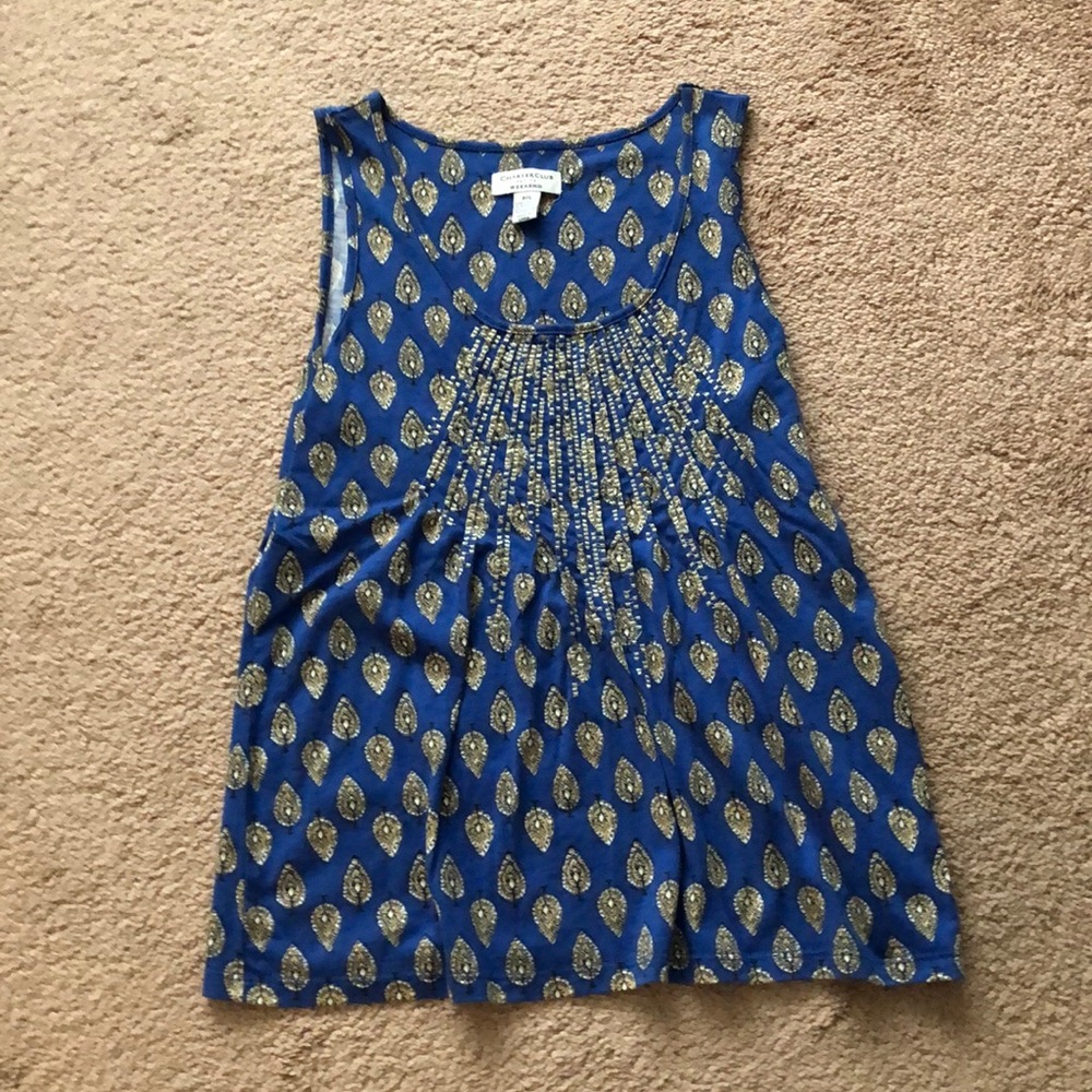 Sleeveless P/S top.